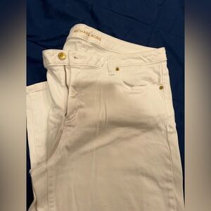 Michael Kors Women's High Rise Cream Jeans